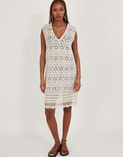 Crochet Tunic Dress, Natural (NATURAL), large