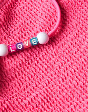 Asymmetrical Seersucker Swimsuit, Pink (PINK), large