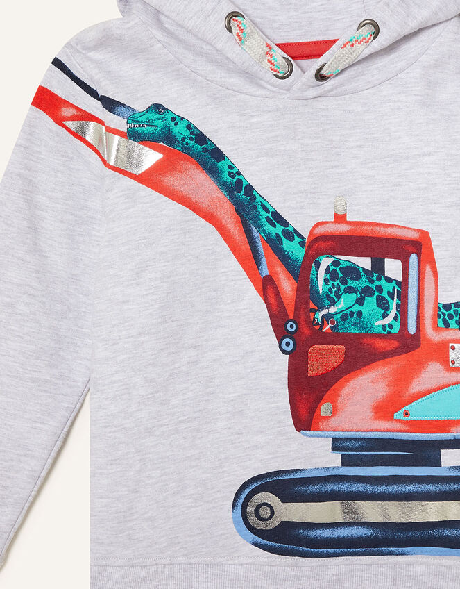 Dinosaur Tractor Hoody, Grey (GREY), large