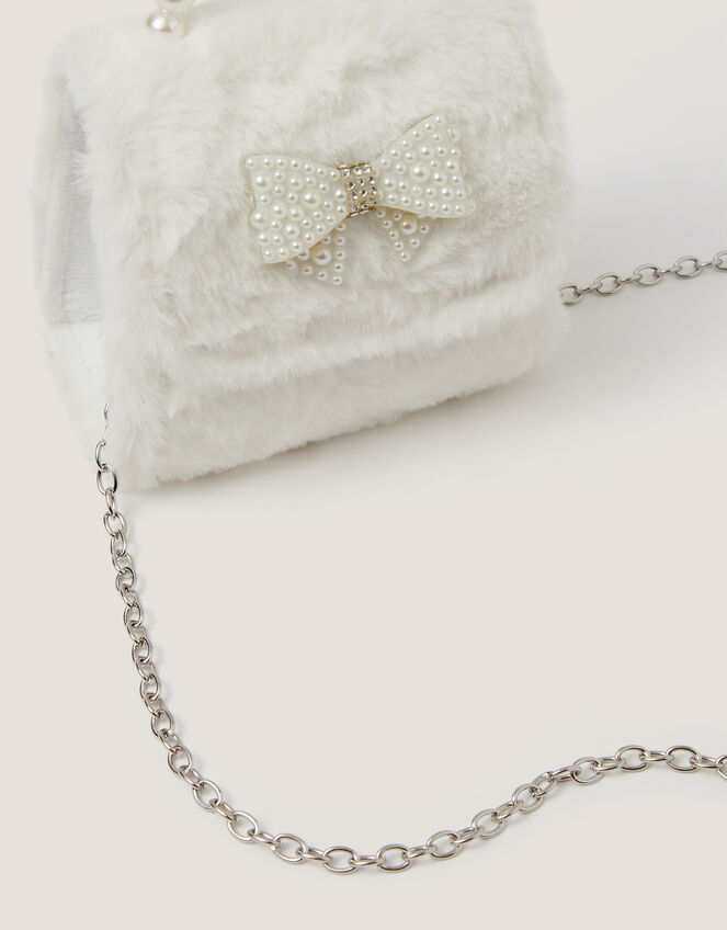 Fluffy Pearl Bow Bag, , large