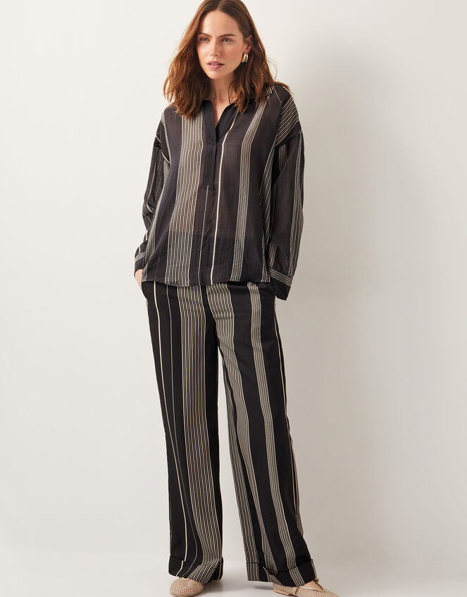 Andi Stripe Blouse, Black (BLACK), large