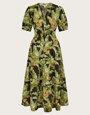 Carmina Print Dress, Black (BLACK), large