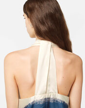 Scotch & Soda Foulard Abstract Halter Midi Dress, Multi (MULTI), large