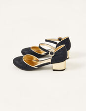 Shimmer Two-Part Heels, Blue (NAVY), large