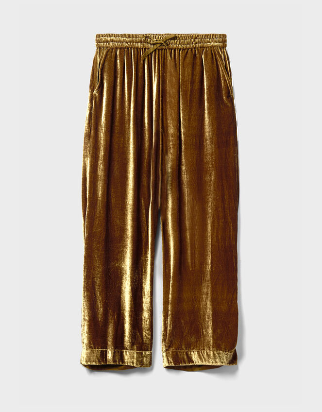 East Rumi Velvet Straight Leg Trousers, Green (GREEN), large