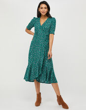 Fagen Ditsy Print Midi Dress, Green (GREEN), large
