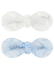 2 Glitter Resin Bow Hair Clips, , large