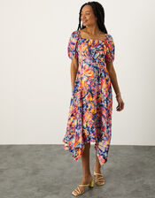 Ronnie Print Midi Dress, Natural (NATURAL), large