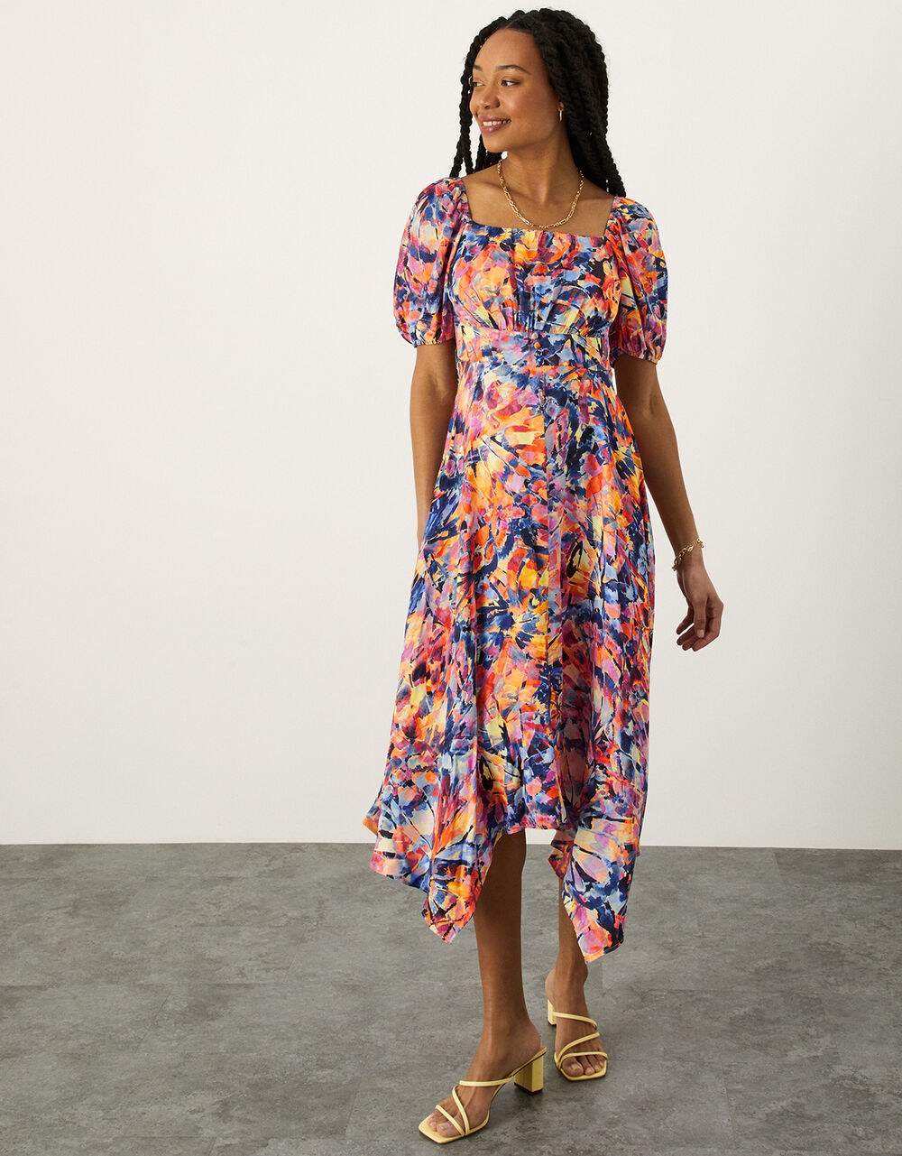 Women Dresses | Ronnie Print Midi Dress Natural - JA96048