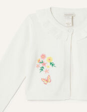 Baby Floral Embroidered Cardigan, Ivory (IVORY), large