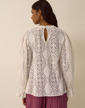 Imogen Lace Blouson Blouse, Ivory (IVORY), large