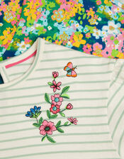 2-Pack Stripe Floral T-Shirts, Blue (NAVY), large