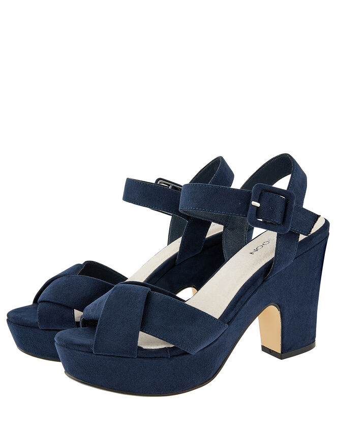 Polly Platform Heeled Sandals Blue | Occasion Shoes | Monsoon UK.