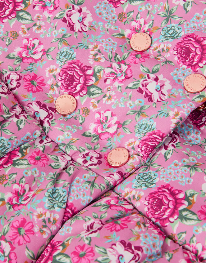 Baby Dolly Floral Print Padded Coat, Pink (PINK), large