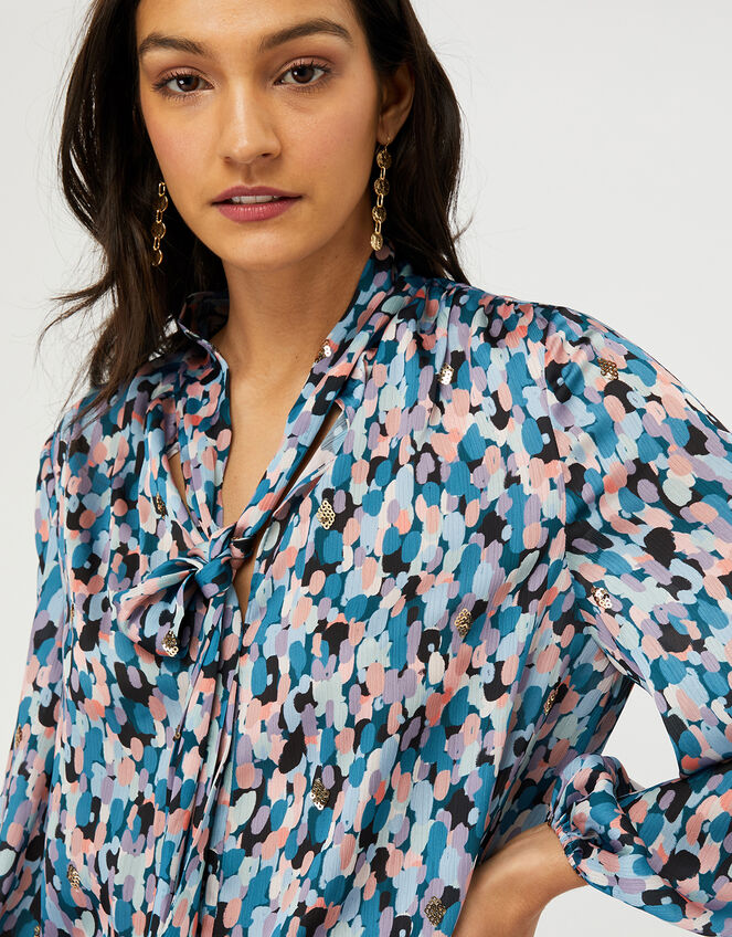 Suzie Colourful Sequin Smock Dress with Recyled Polyester, Blue (BLUE), large