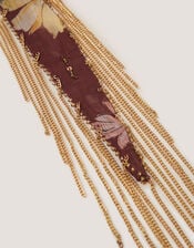 Ida Floral Embellished Skinny Scarf, , large