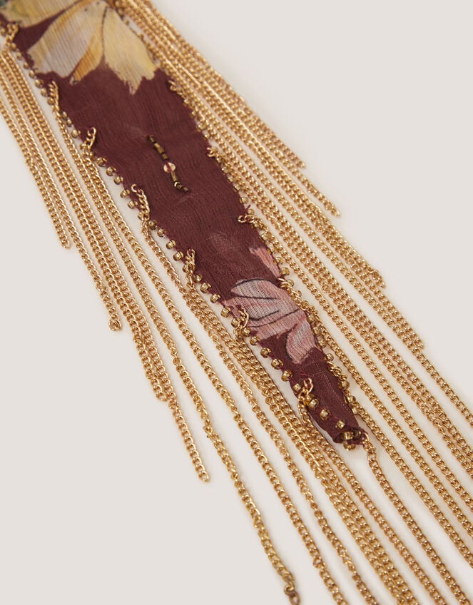 Ida Floral Embellished Skinny Scarf, , large