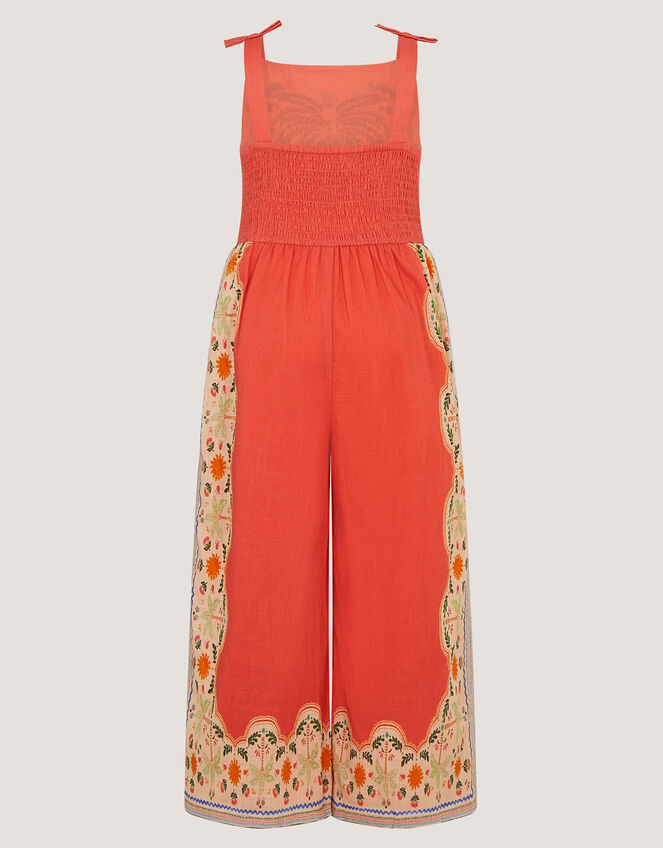 Monsoon x Charlie Taylor Palm Embroidered Jumpsuit Orange