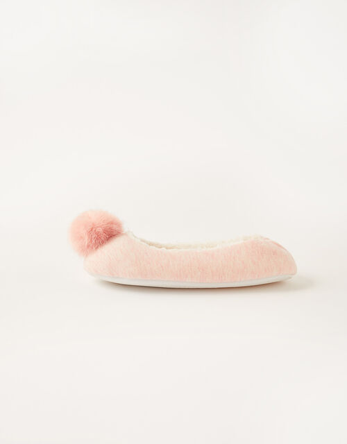 Fluffy Pom-Pom Ballerina Slippers, Pink (PINK), large