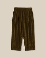East Noa Straight Leg Velvet Trousers, Green (OLIVE), large