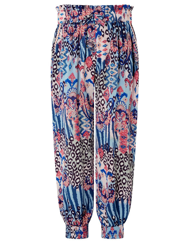 Mercy Printed Trousers in LENZING™ ECOVERO™, Blue (BLUE), large