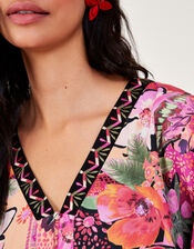 Anastasia Kimono Dress in Sustainable Viscose, Pink (PINK), large