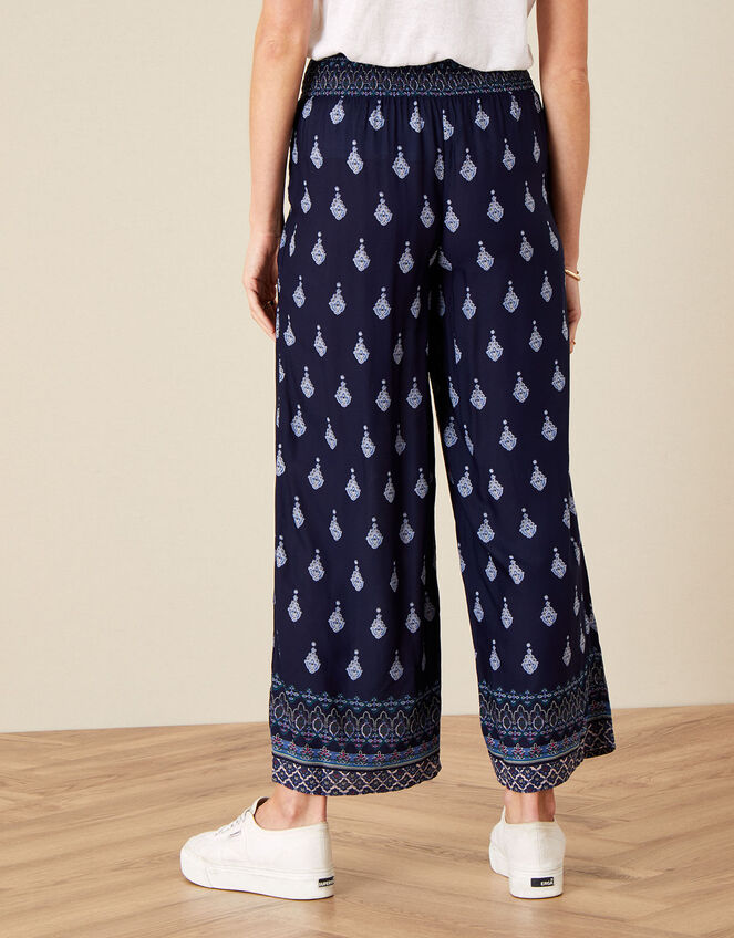Claudia Print Trousers in LENZING™ ECOVERO™ , Blue (NAVY), large