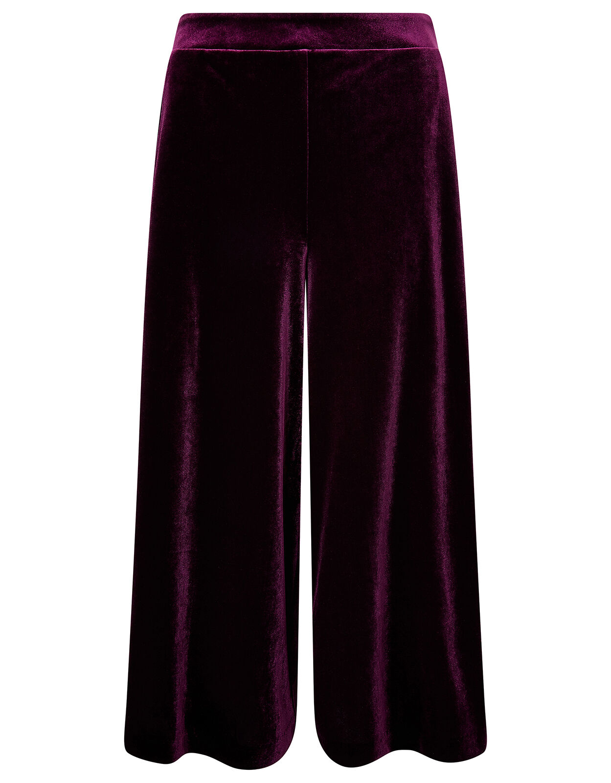 Velvet Cropped Trousers Purple 