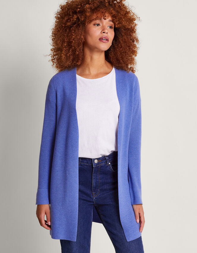 Ria Rib Cardigan, Blue (BLUE), large
