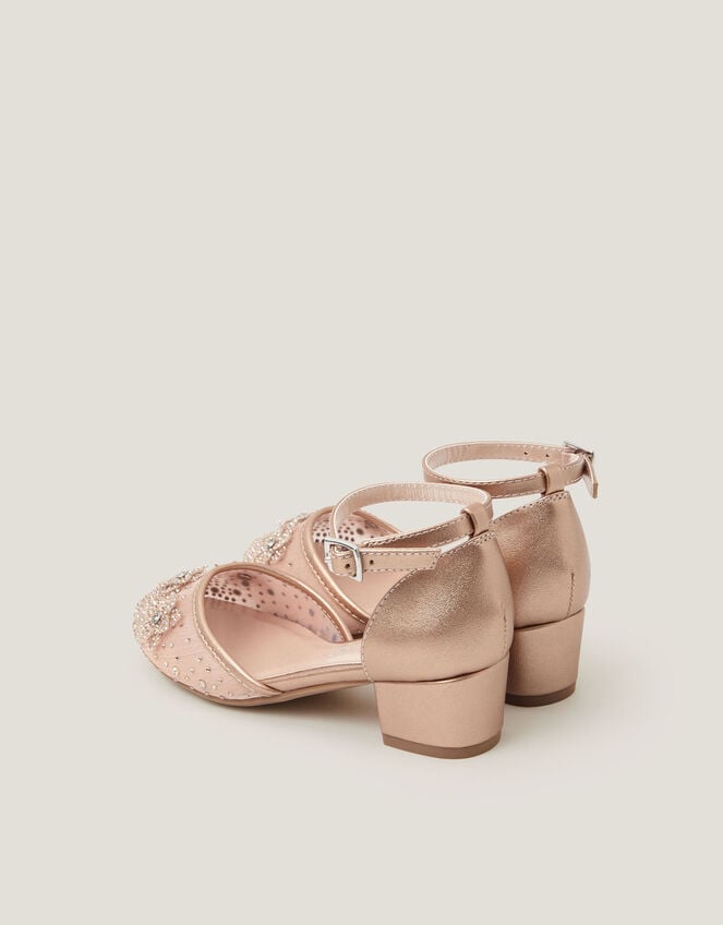 Diamant&eacute; Floral Closed Toe Heels, Gold (ROSE GOLD), large