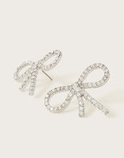 Diamante Bow Earrings, , large
