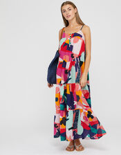 Iona Colourful Maxi Dress in Organic Cotton, Multi (MULTI), large