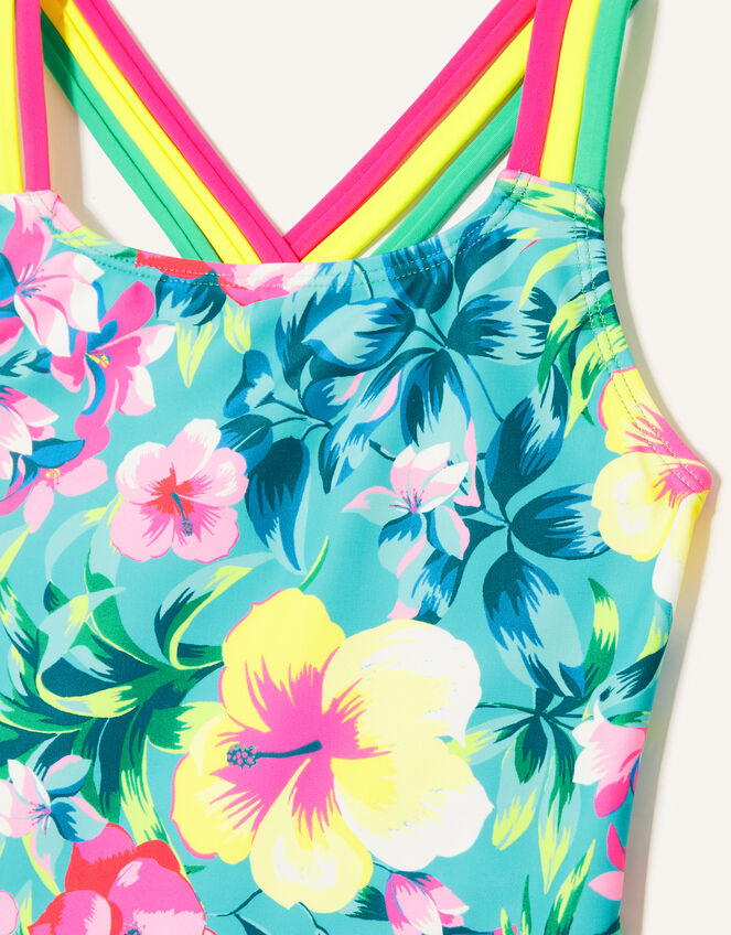 Tropical Floral Swimsuit, Green (GREEN), large