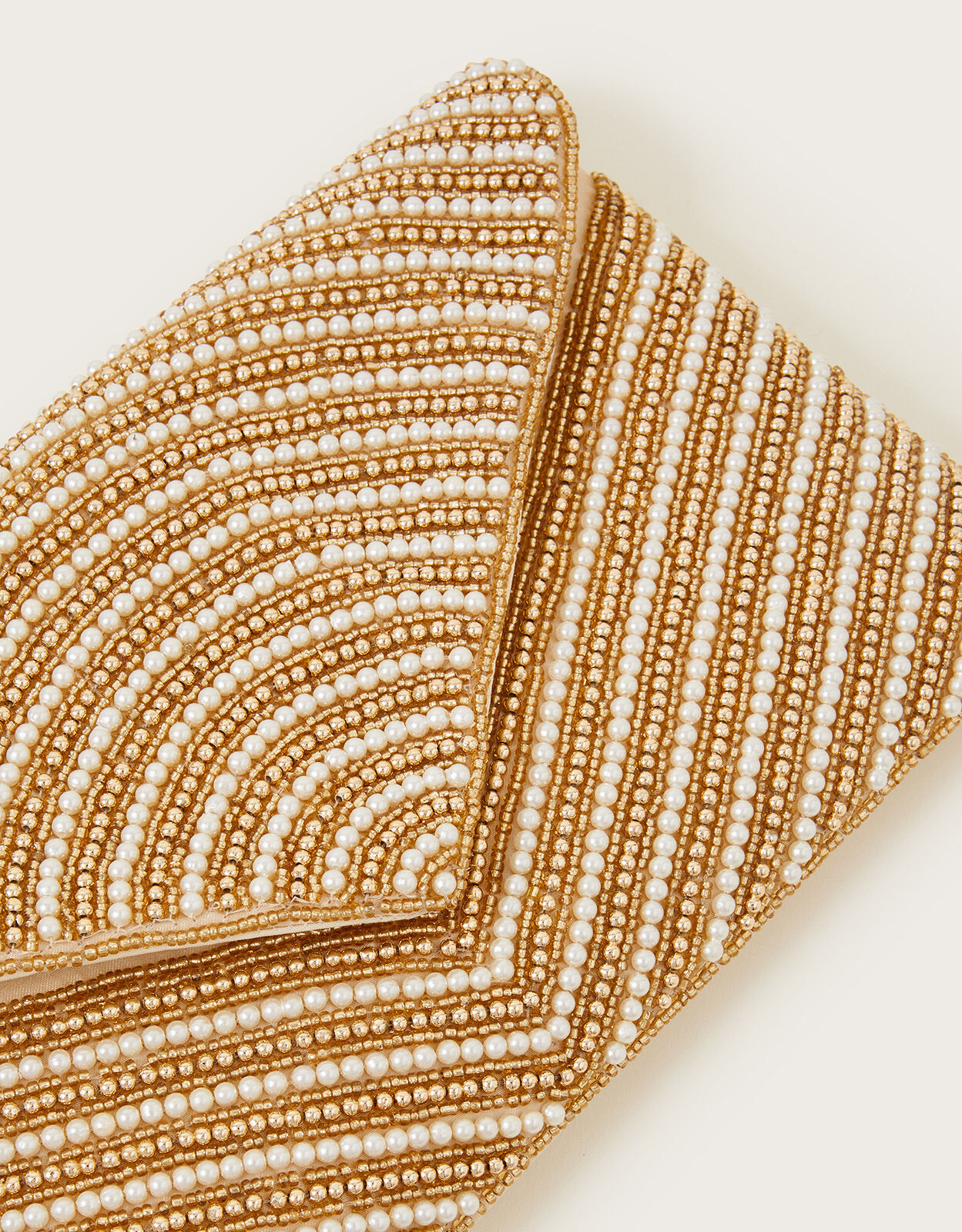 Beaded Pearl Envelope Clutch Bag