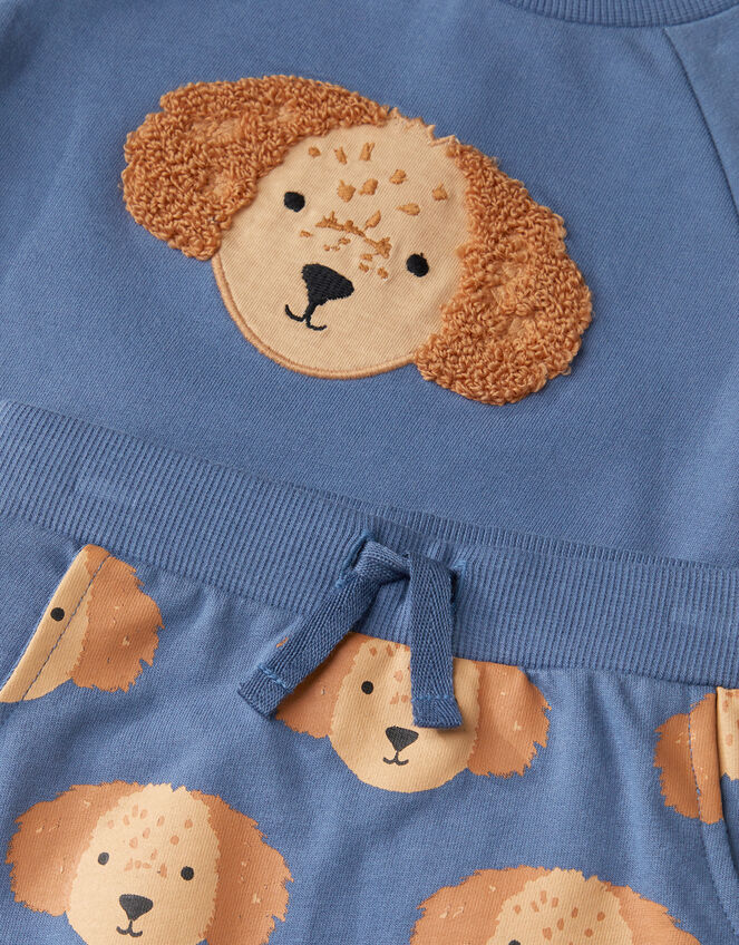 Newborn Dog Cotton Sweatshirt & Joggers Set, Blue (BLUE), large