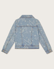 Unicorn Rhinestone Denim Jacket, Blue (BLUE), large