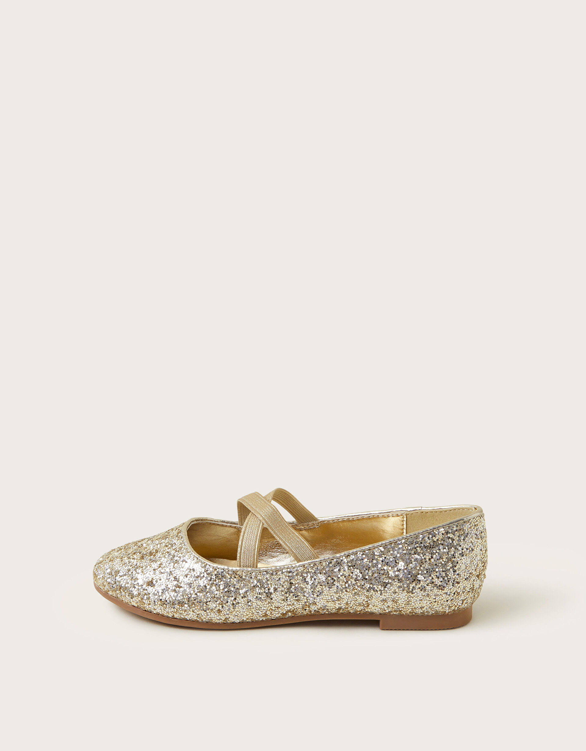Glitter Ballerina Flats Gold