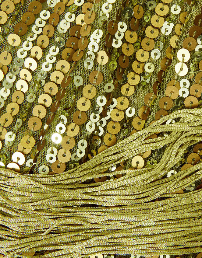 Sequin Skinny Scarf, , large