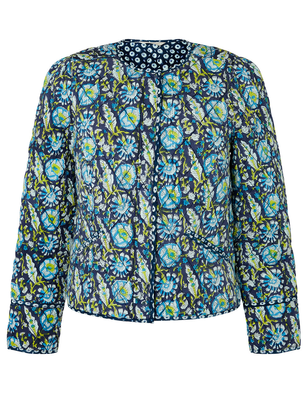 ARTISAN STUDIO Floral Quilted Jacket Blue Artisan Monsoon UK.