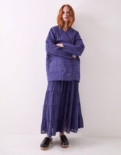 East Emelia Floral Quilted Jacket, Blue (NAVY), large