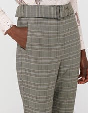 Ettie Check Wide Leg Trousers, Grey (GREY), large