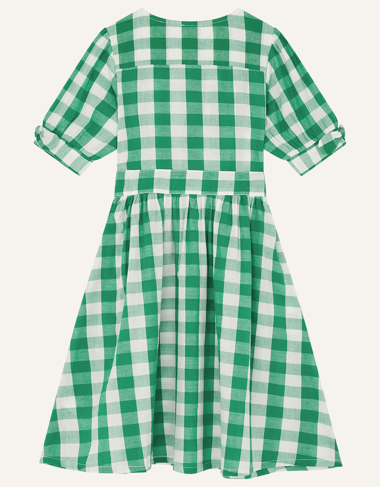 Girls green gingham dress clearance
