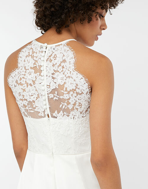 Monsoon – Anne Lace Back Satin Maxi Wedding Dress Ivory Robes de mariée à moins de 500 euros MONSOON