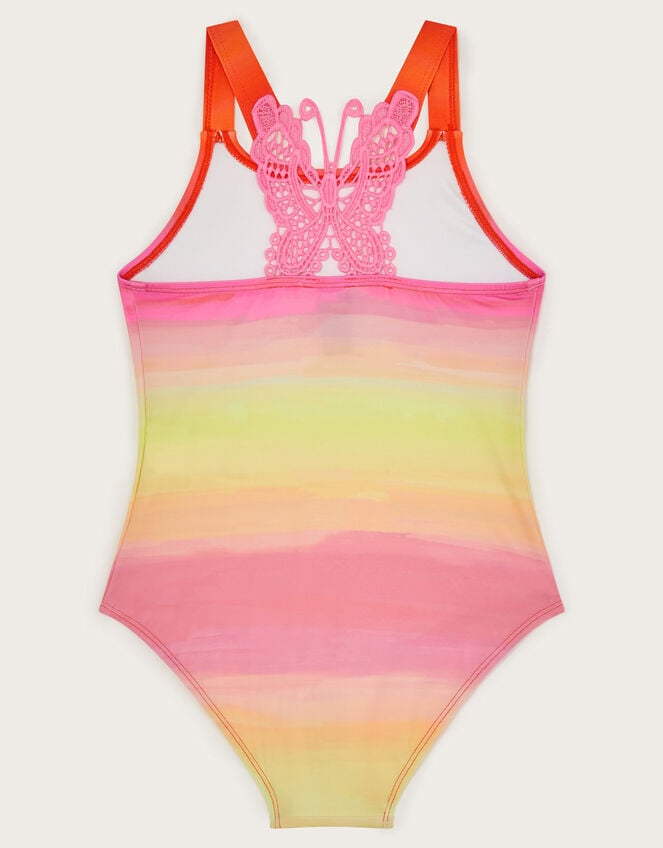 Ombré Butterfly Strap Swimsuit, Pink (PINK), large