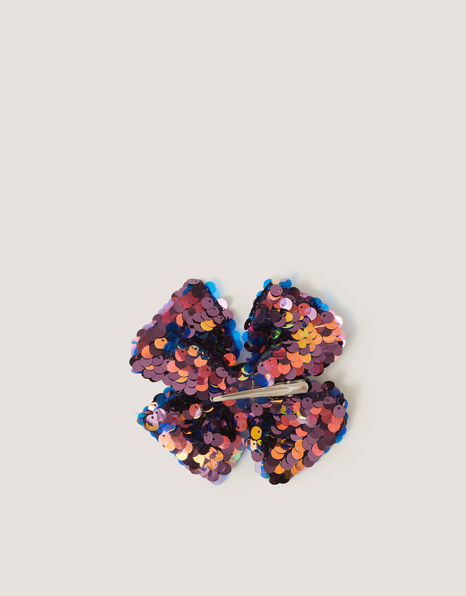 Sequin Bow Hair Clip, , large