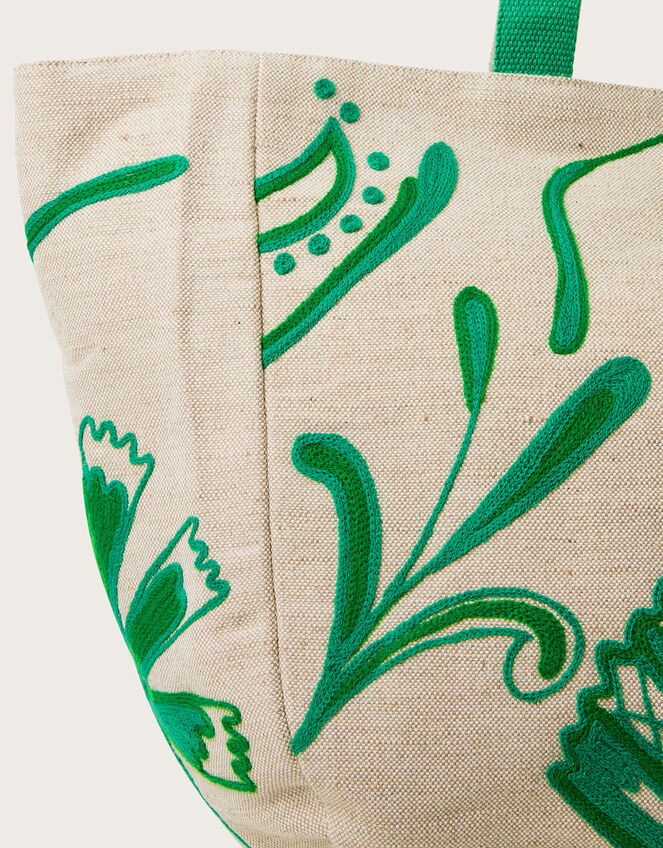 Embroidered Beach Bag, Green (GREEN), large