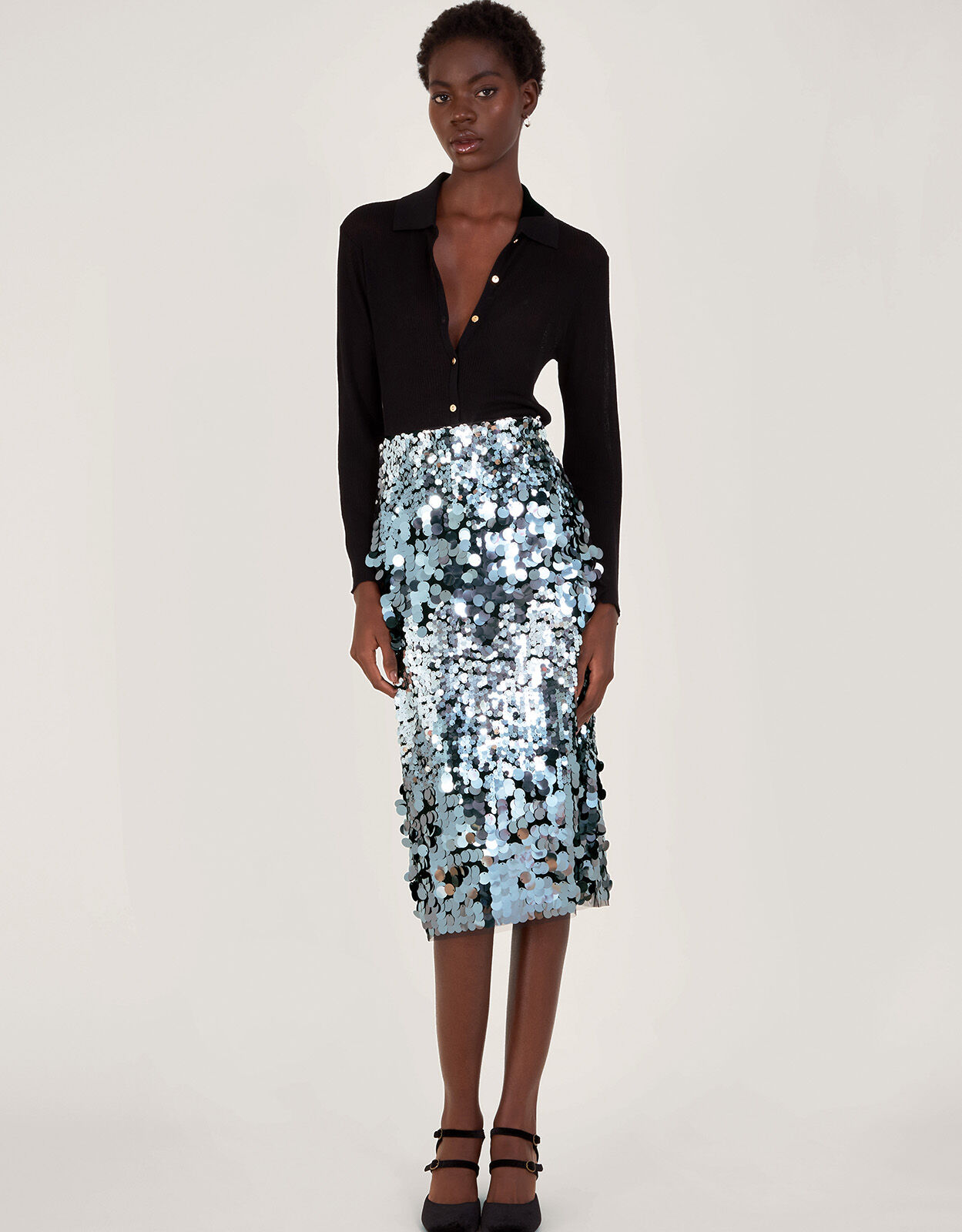 Grey sequin skirt shop