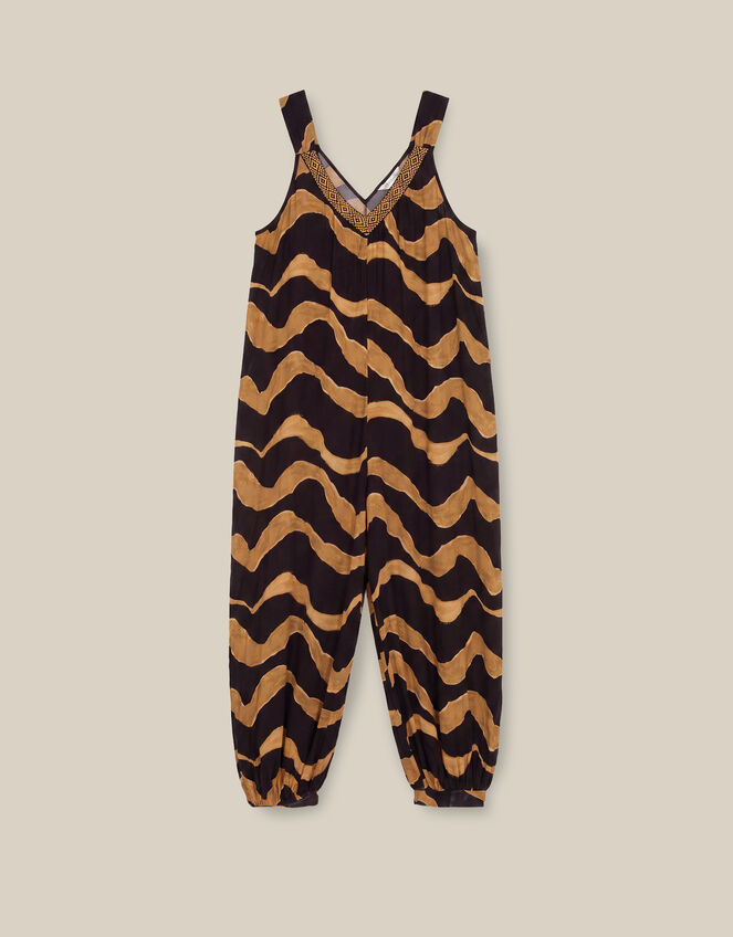 Zahara Sleeveless Print Jumpsuit, Black (BLACK), large