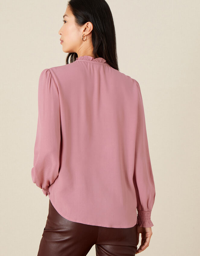 Liliana Frill Long Sleeve Blouse, Pink (BLUSH), large