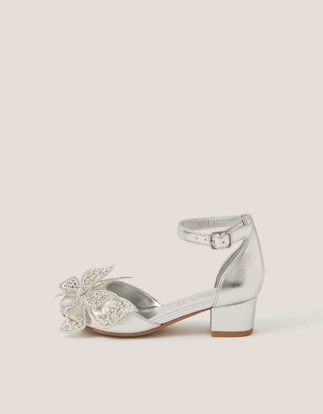 Butterfly Metallic Heels, Silver (SILVER), large
